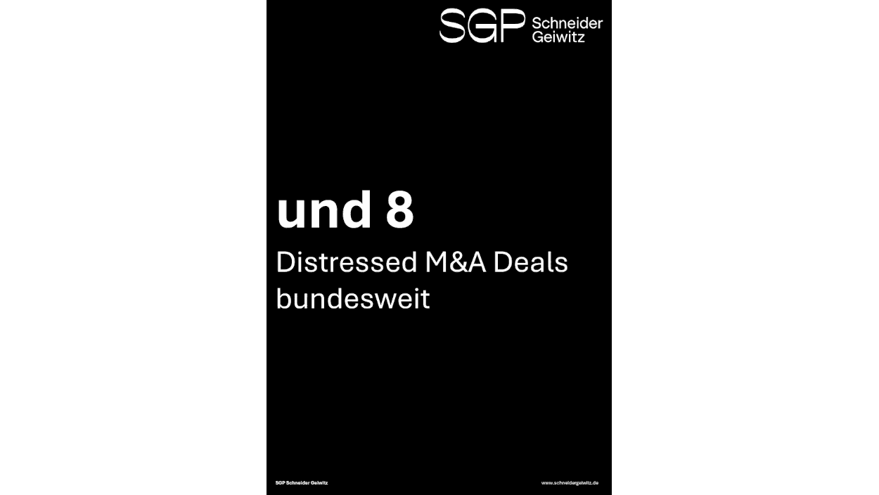8 Distressed M&A Deals bundesweit