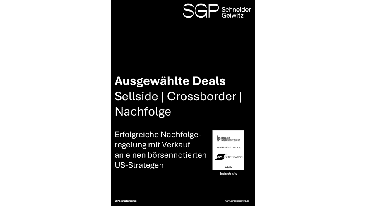 Erfolgreiche Nachfolgeregelung mit Verkauf an einen börsennotierten US Strategen